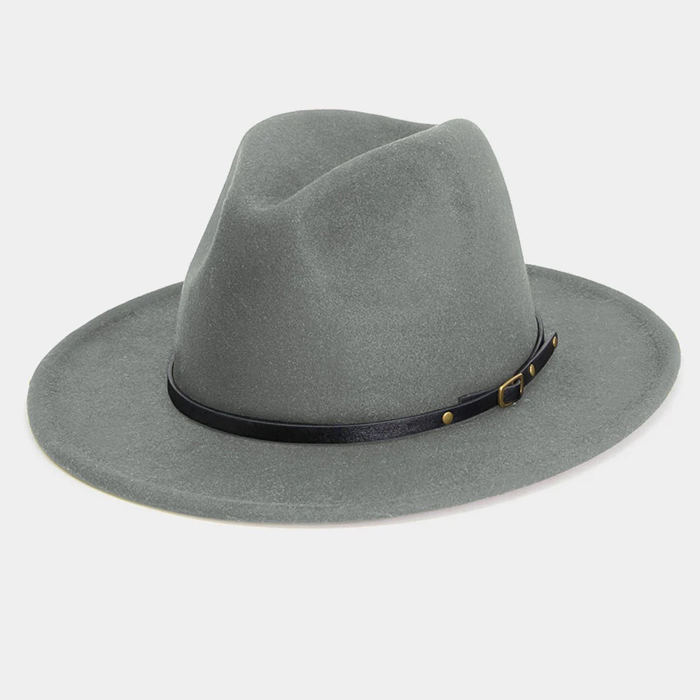 Grey Panama Style Fedora Hat